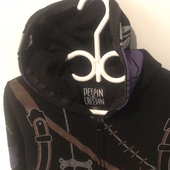 Peepin and Creepin Cos play hoodie with see through eye holes black, grey purple - Picture 3 of 5